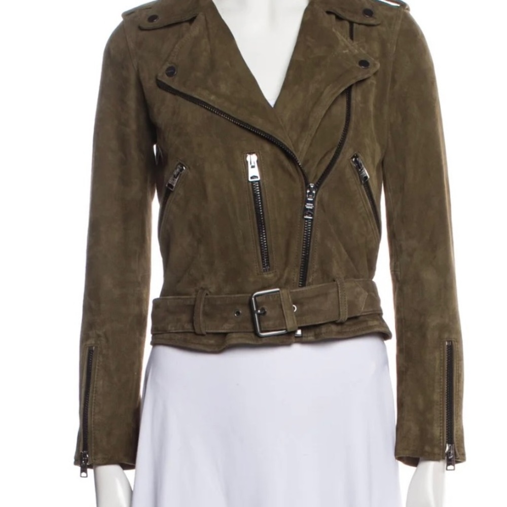 Allsaints Suede Biker Jacket Size Us2/Xs - image 1